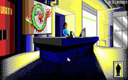 Rise of the Dragon for IBM PC/Compatibles - Now I need to talk my way past the receptionist.