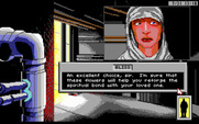 Rise of the Dragon for IBM PC/Compatibles - Buying flowers from a merchant.