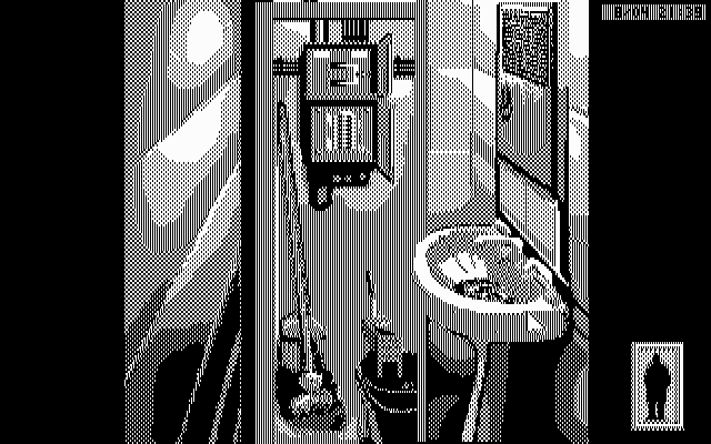 Rise of the Dragon IBM PC/Compatibles Screenshot: Hiding in a closet...