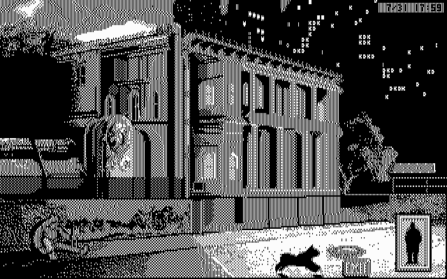 Rise of the Dragon IBM PC/Compatibles Screenshot: Poking around outside a suspect's house.