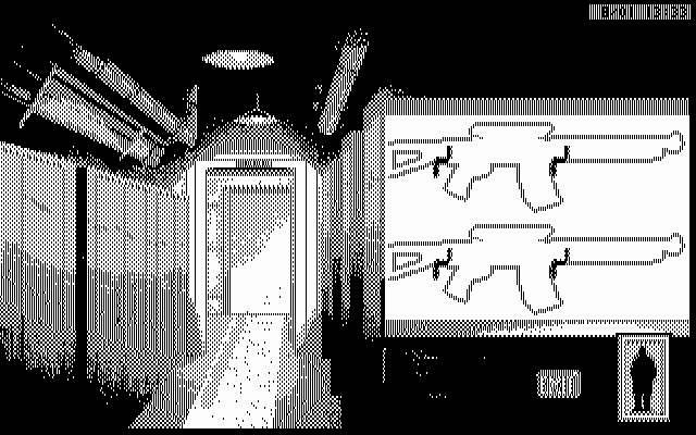 Rise of the Dragon IBM PC/Compatibles Screenshot: Picking up some weaponry.