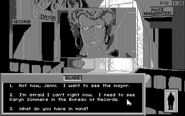 Rise of the Dragon IBM PC/Compatibles Screenshot: Talking with Jenni.