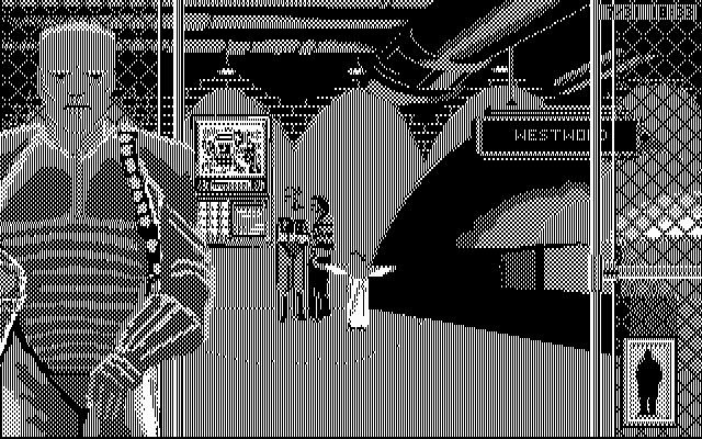 Rise of the Dragon IBM PC/Compatibles Screenshot: Another transport station.