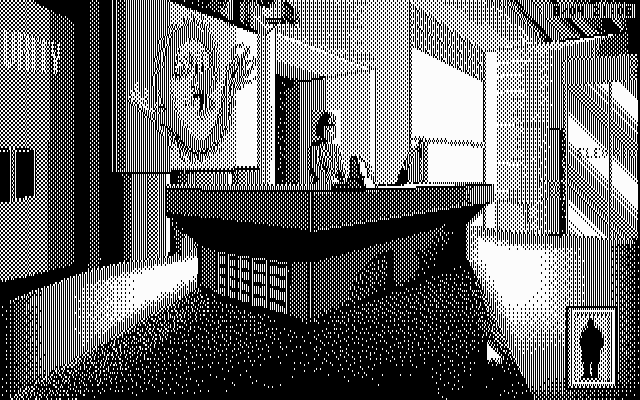 Rise of the Dragon IBM PC/Compatibles Screenshot: I'll need to fast talk my way past this receptionist.