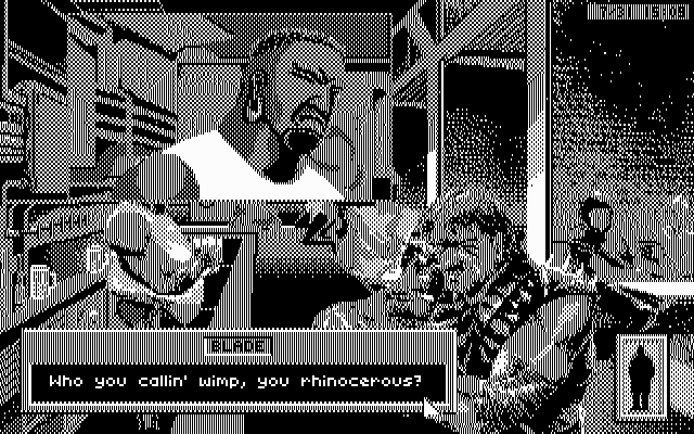 Rise of the Dragon IBM PC/Compatibles Screenshot: The bartender isn't very nice!