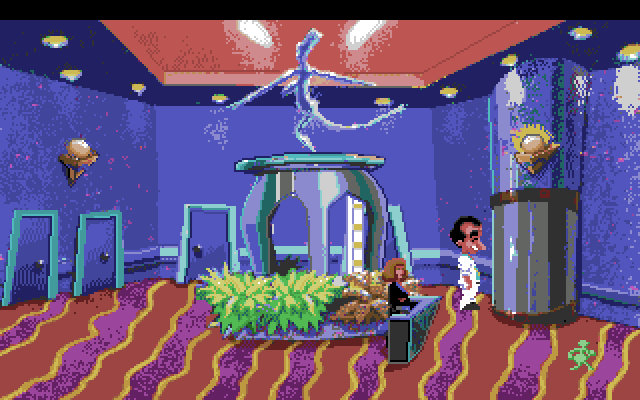 Leisure Suit Larry 1: In the Land of the Lounge Lizards Amiga Screenshot: The top floor of the hotel...