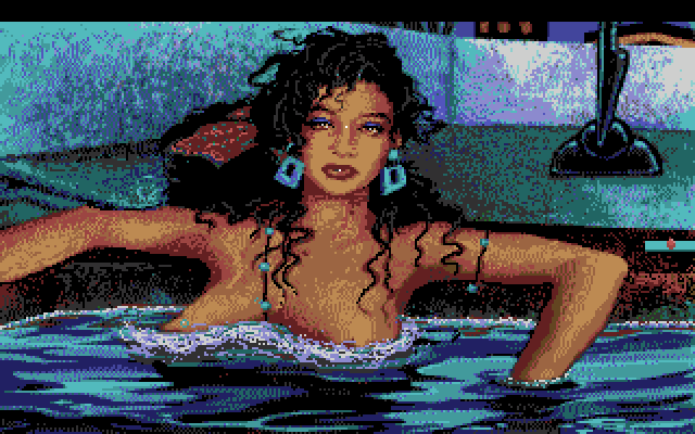 Leisure Suit Larry 1: In the Land of the Lounge Lizards Amiga Screenshot: Another closeup view, this time of Eve.