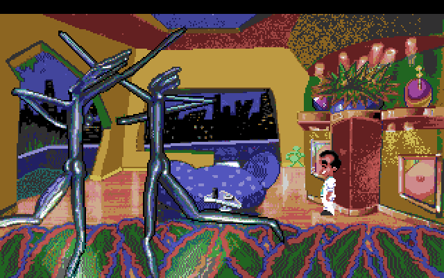 Leisure Suit Larry 1: In the Land of the Lounge Lizards Amiga Screenshot: Entrance to the penthouse.