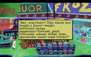 Leisure Suit Larry 1: In the Land of the Lounge Lizards for Amiga - The store employee doesn't help you out much...