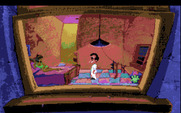 Leisure Suit Larry 1: In the Land of the Lounge Lizards for Amiga - At the top level of the bar; who's that girl here?
