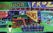Leisure Suit Larry 1: In the Land of the Lounge Lizards for Amiga - Entering the convenience store...