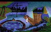 Leisure Suit Larry 1: In the Land of the Lounge Lizards for Amiga - Hey, who's that in the hot tub?