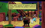 Leisure Suit Larry 1: In the Land of the Lounge Lizards for Amiga - Use the t.v. to distract the pimp who was guarding the stairs!