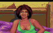 Leisure Suit Larry 1: In the Land of the Lounge Lizards for Amiga - A closeup view of one of the girls in the game.