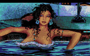 Leisure Suit Larry 1: In the Land of the Lounge Lizards for Amiga - Another closeup view, this time of Eve.