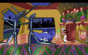 Leisure Suit Larry 1: In the Land of the Lounge Lizards for Amiga - Entrance to the penthouse.