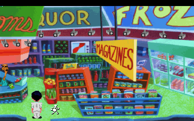 Leisure Suit Larry 1: In the Land of the Lounge Lizards IBM PC/Compatibles Screenshot: I'll need to pick up a few items here...