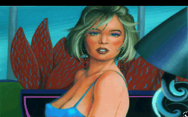 Leisure Suit Larry 1: In the Land of the Lounge Lizards IBM PC/Compatibles Screenshot: Closeup view of Fawn.