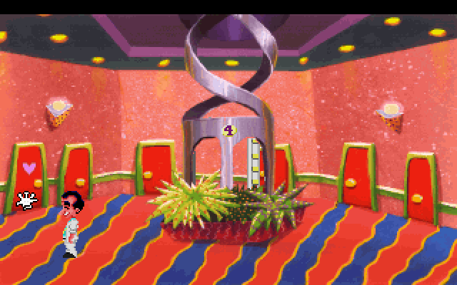 Leisure Suit Larry 1: In the Land of the Lounge Lizards IBM PC/Compatibles Screenshot: Outside the honeymoon suite...