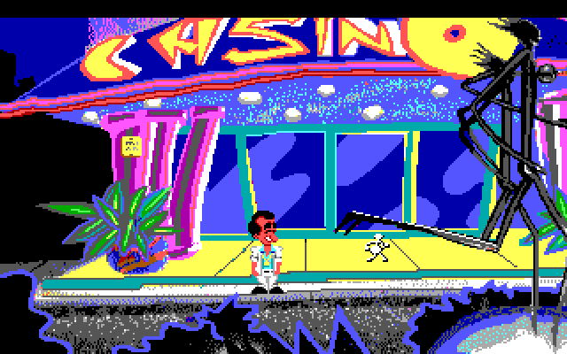Leisure Suit Larry 1: In the Land of the Lounge Lizards IBM PC/Compatibles Screenshot: The casino entrance.