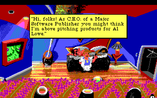 Leisure Suit Larry 1: In the Land of the Lounge Lizards IBM PC/Compatibles Screenshot: Congratulations! Now a word from Ken Williams...
