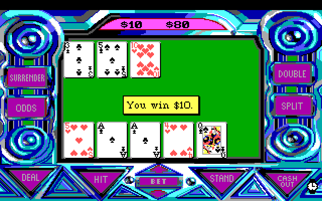 Leisure Suit Larry 1: In the Land of the Lounge Lizards IBM PC/Compatibles Screenshot: I won $10!