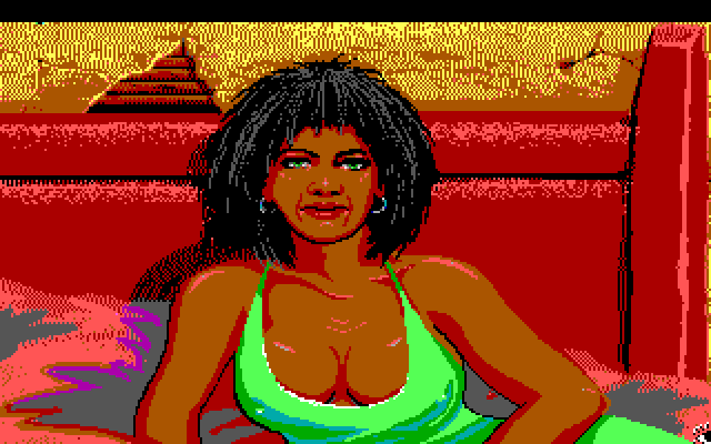 Leisure Suit Larry 1: In the Land of the Lounge Lizards IBM PC/Compatibles Screenshot: Closeup view.