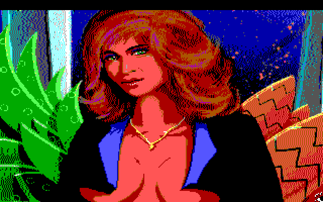 Leisure Suit Larry 1: In the Land of the Lounge Lizards IBM PC/Compatibles Screenshot: Closeup view of Faith.
