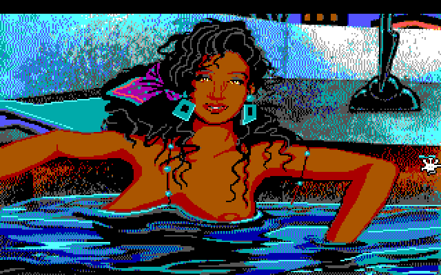 Leisure Suit Larry 1: In the Land of the Lounge Lizards IBM PC/Compatibles Screenshot: You can optionally press the button to turn off the bubbles.
