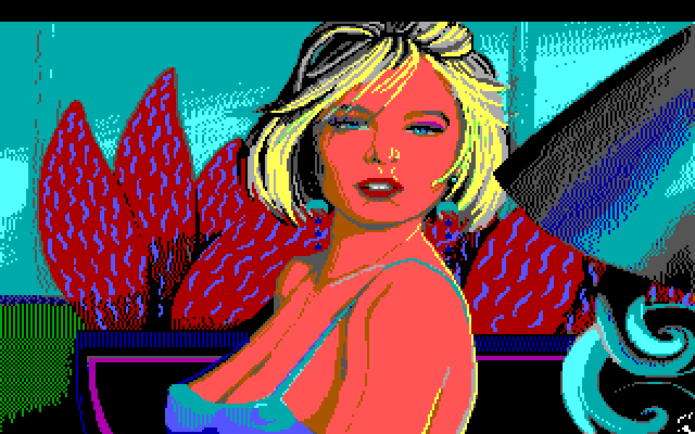 Leisure Suit Larry 1: In the Land of the Lounge Lizards IBM PC/Compatibles Screenshot: Closeup view of Fawn.