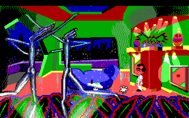 Leisure Suit Larry 1: In the Land of the Lounge Lizards IBM PC/Compatibles Screenshot: The penthouse entrance...