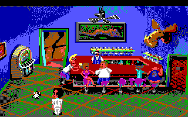 Leisure Suit Larry 1: In the Land of the Lounge Lizards IBM PC/Compatibles Screenshot: Inside the bar.