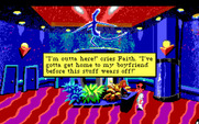 Leisure Suit Larry 1: In the Land of the Lounge Lizards for IBM PC/Compatibles - Faith heads out...nice try Larry!