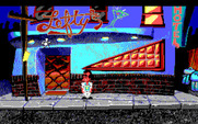 Leisure Suit Larry 1: In the Land of the Lounge Lizards for IBM PC/Compatibles - The game begins outside Lefty's Bar.