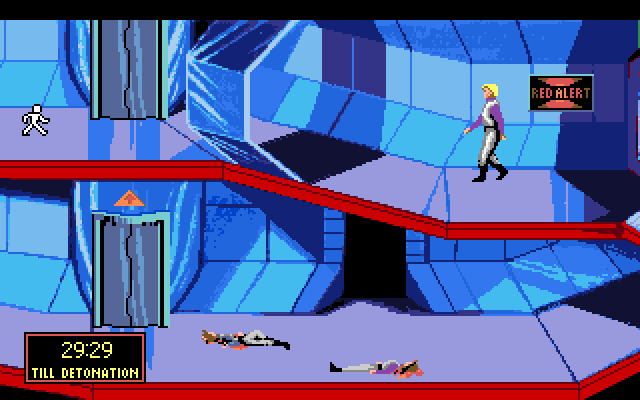 Space Quest I: Roger Wilco in the Sarien Encounter Amiga Screenshot: Just under 30 minutes until the ship blows up...