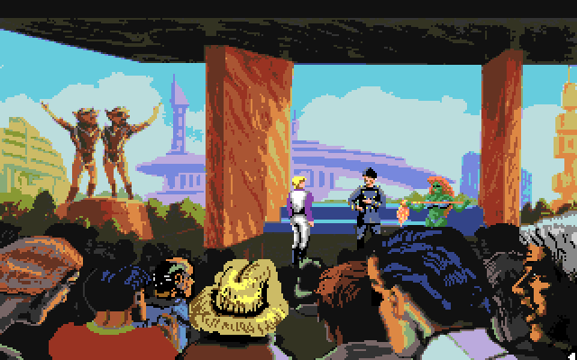 Space Quest I: Roger Wilco in the Sarien Encounter Amiga Screenshot: Roger recieves an award...