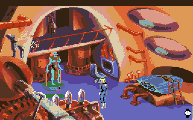 Space Quest I: Roger Wilco in the Sarien Encounter Amiga Screenshot: You acquire some transportation here.