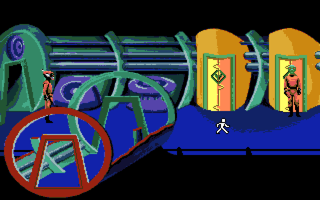 Space Quest I: Roger Wilco in the Sarien Encounter Amiga Screenshot: I am now disguised as a Sarien.