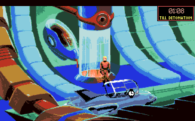 Space Quest I: Roger Wilco in the Sarien Encounter Amiga Screenshot: Another escape pod. Perfect!