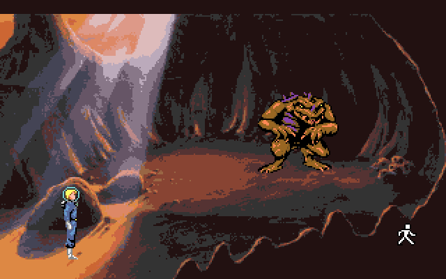 Space Quest I: Roger Wilco in the Sarien Encounter Amiga Screenshot: React quickly before Orat eats you!