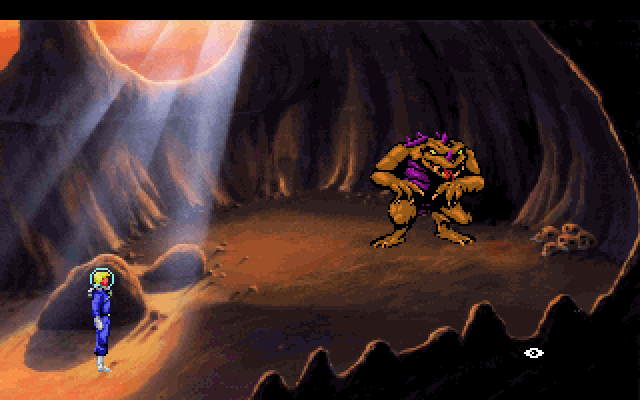 Space Quest I: Roger Wilco in the Sarien Encounter IBM PC/Compatibles Screenshot: Careful, Orat is dangerous!