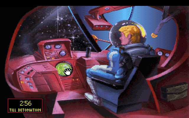 Space Quest I: Roger Wilco in the Sarien Encounter IBM PC/Compatibles Screenshot: Operating the escape pod.