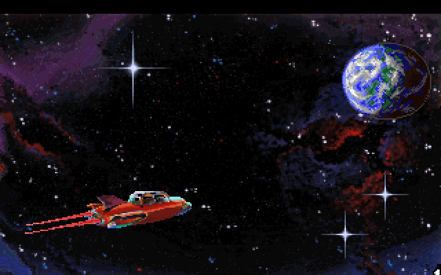 Space Quest I: Roger Wilco in the Sarien Encounter IBM PC/Compatibles Screenshot: Roger finally returns home...