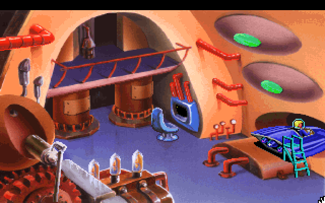 Space Quest I: Roger Wilco in the Sarien Encounter IBM PC/Compatibles Screenshot: Ah, transportation, very useful!
