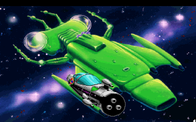 Space Quest I: Roger Wilco in the Sarien Encounter IBM PC/Compatibles Screenshot: Roger needs to board this thing somehow.