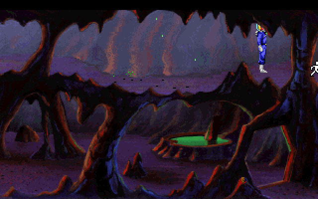 Space Quest I: Roger Wilco in the Sarien Encounter IBM PC/Compatibles Screenshot: Avoid the acid drops as well.