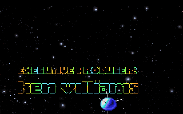 Space Quest I: Roger Wilco in the Sarien Encounter IBM PC/Compatibles Screenshot: Part of the opening credits.