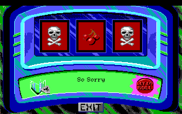 Space Quest I: Roger Wilco in the Sarien Encounter IBM PC/Compatibles Screenshot: The slot machine in the bar.