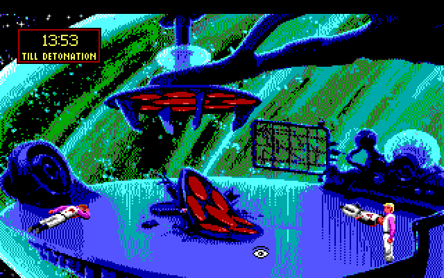 Space Quest I: Roger Wilco in the Sarien Encounter IBM PC/Compatibles Screenshot: The Star Generator is missing!