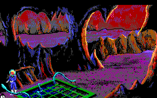 Space Quest I: Roger Wilco in the Sarien Encounter IBM PC/Compatibles Screenshot: Watch out for these tentacles!